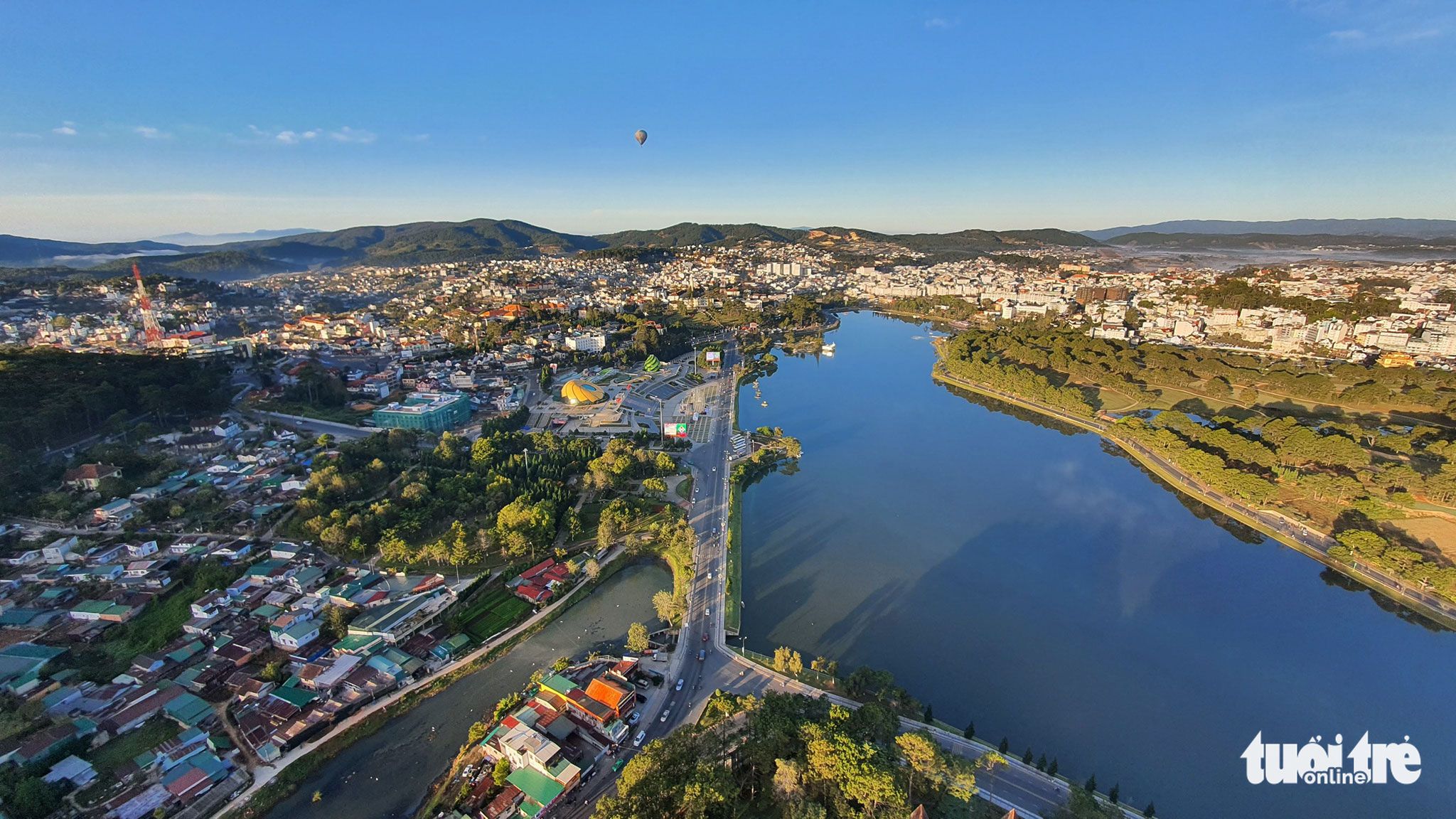 <em>A view of Da Lat City from a hot-air balloon in Lam Dong Province, Vietnam, December 28, 2022. Photo: </em>M.V. / Tuoi Tre