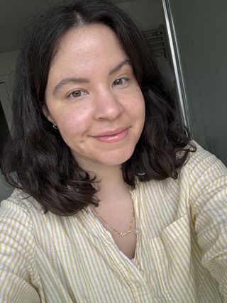 a close up of Mica's face after using the L'Oréal Paris Pure Retinol Revitalift Laser Night Serum