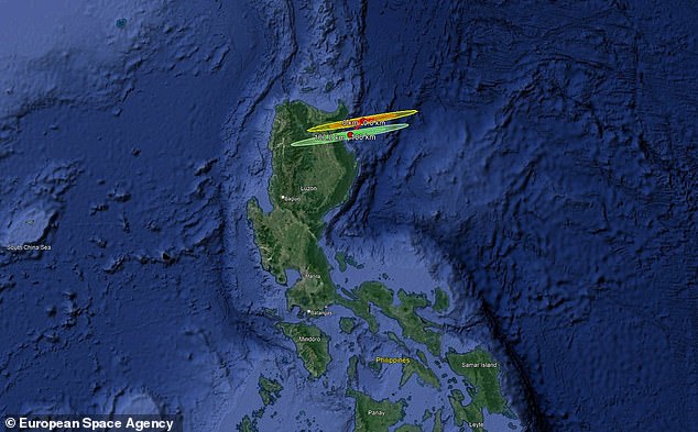 The asteroid is expected to strike to the east of the Philippines on Wednesday at about 12:45 EST