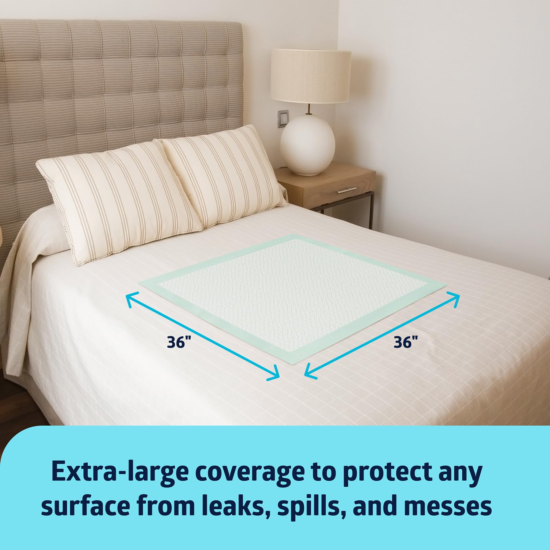 Amazon.com: Medline Incontinence Bed Pads 36 x 36 Inches (Pack of 50),  Super Absorbent Extra Large Disposable Underpads for Surface Protection,  Thick ...