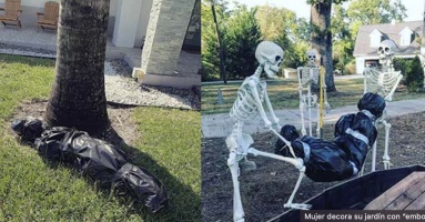 A woman upset her neighbors by decorating her house in a drug-related style to celebrate Halloween
